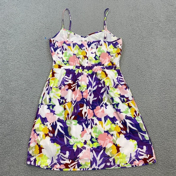 J.CREW Dresses & Skirts - J Crew Dress Size 4 Empire Waist Mini Floral Spaghetti Strap Pockets Lined